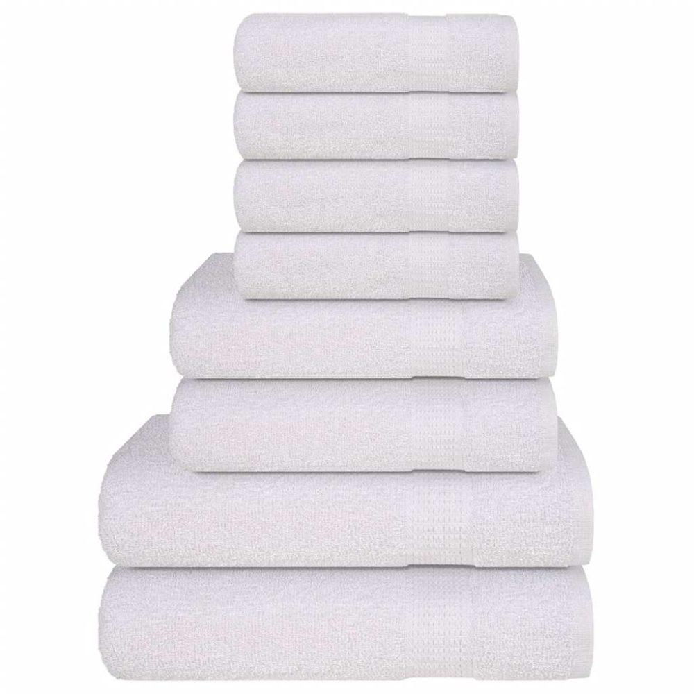 vidaXL Ensemble de serviettes FROGN 8 pcs blanc 360 g/m²