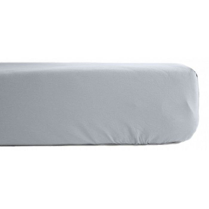 Drap housse percale pur coton peigné longues fibres 80 fils/cm² avec bonnet de 35 cm Vent du sud – 80 × 200, Neige
