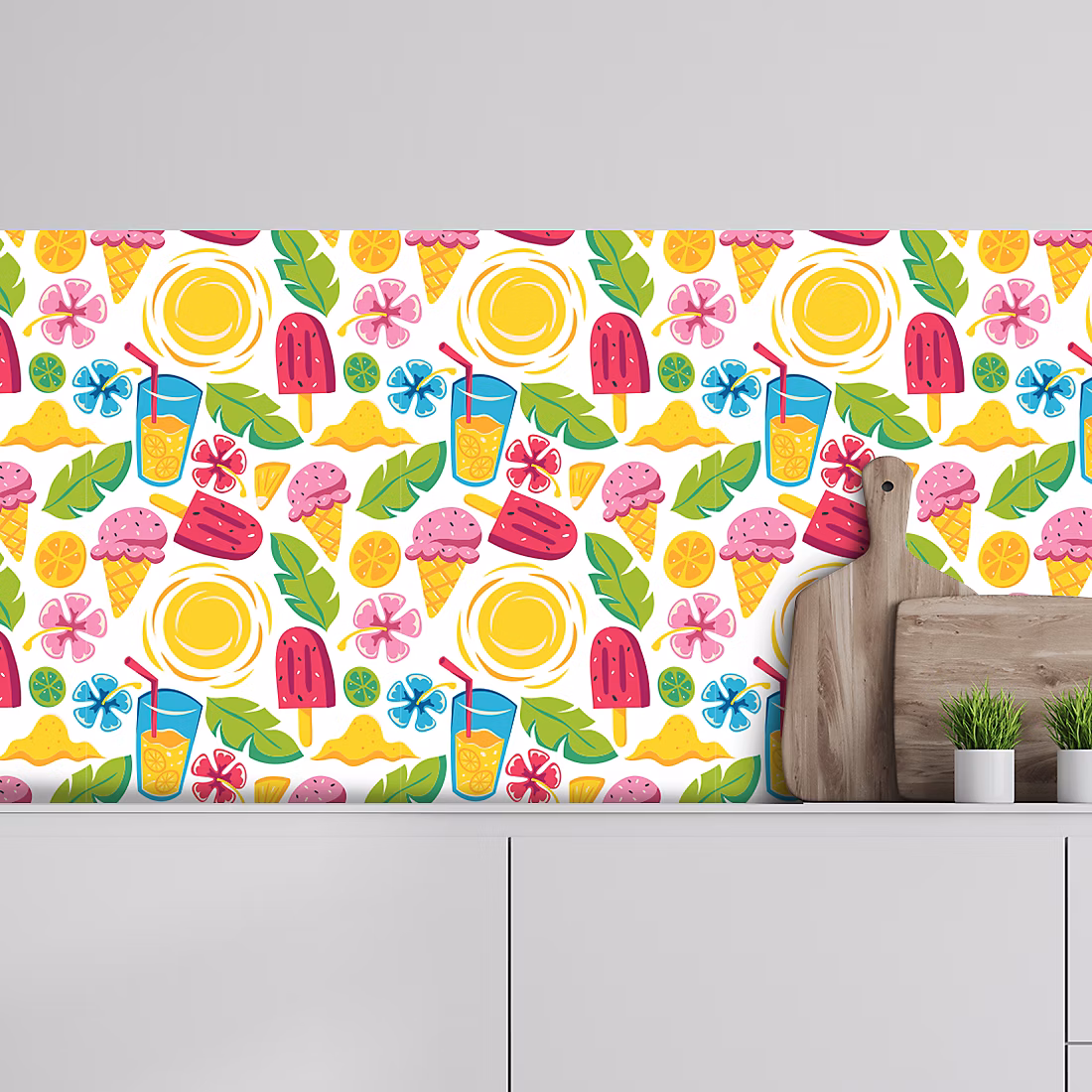Crédence adhésive ice cream summer 40 × 400cm