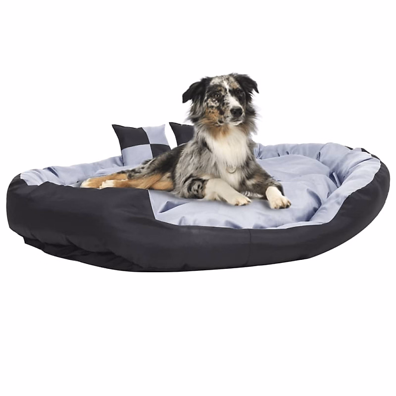 Coussin réversible lavable pour chien Gris et noir 150 × 120 × 25cm