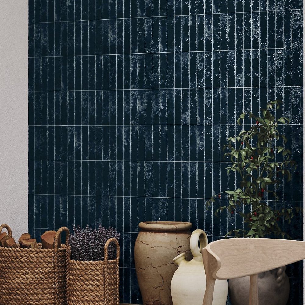 carrelage effet zellige 6 – 4 × 26 cm ZEPHIR PRUSSIA BLUE