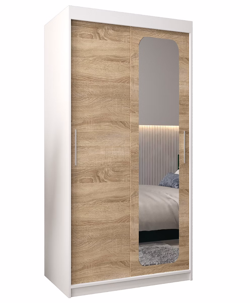 Armoire T2 a portes coulissantes H. 200 x L. 100 x P. 62 2 portes