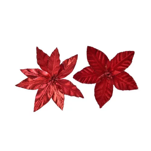Pour un extérieur plus pratique:Poinsettia rouge sur clip - Ø 11 cm