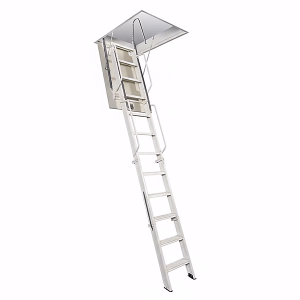 Echelle Escamotable Métal – Trappe 70 × 130cm, Hauteur 3.70 à 3.80m, ACI-QUA380/130-70