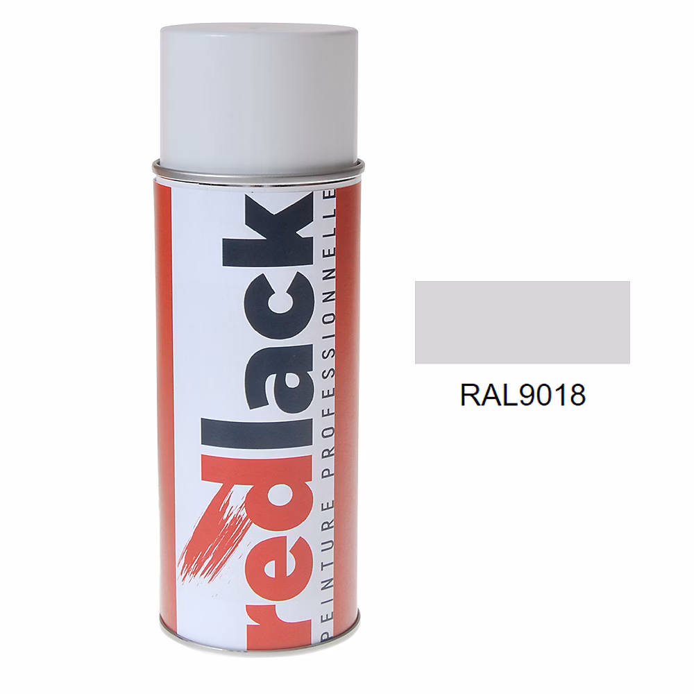 Bombe de peinture Aérosol | spray – 400ml – RAL 9018 Blanc papyrus – Satiné – multisupport – Redlack – RAL9018