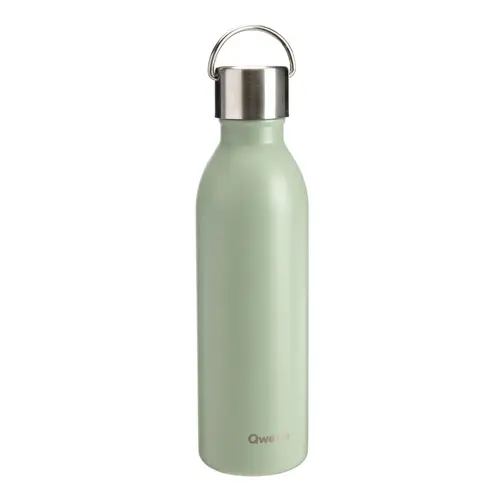 Choix pratique:Bouteille isotherme coloris vert en inox Qwetch - 600 ml