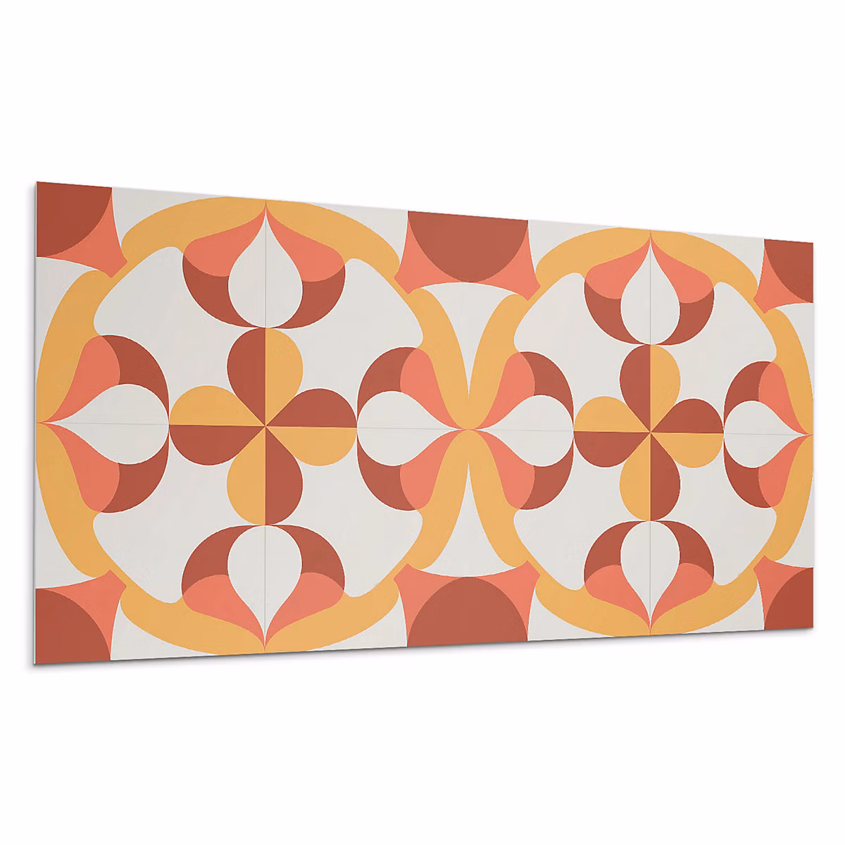 Carreau Vinyl Adhésif Wallfluent 40 × 20 cm Motif Mandala À Motif Floral 10 pièces