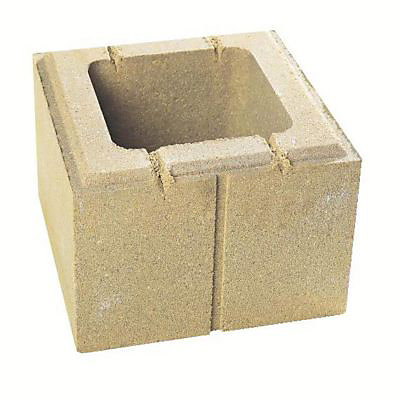 Elément de pilier 28 × 28 cm ton pierre avec faux joints