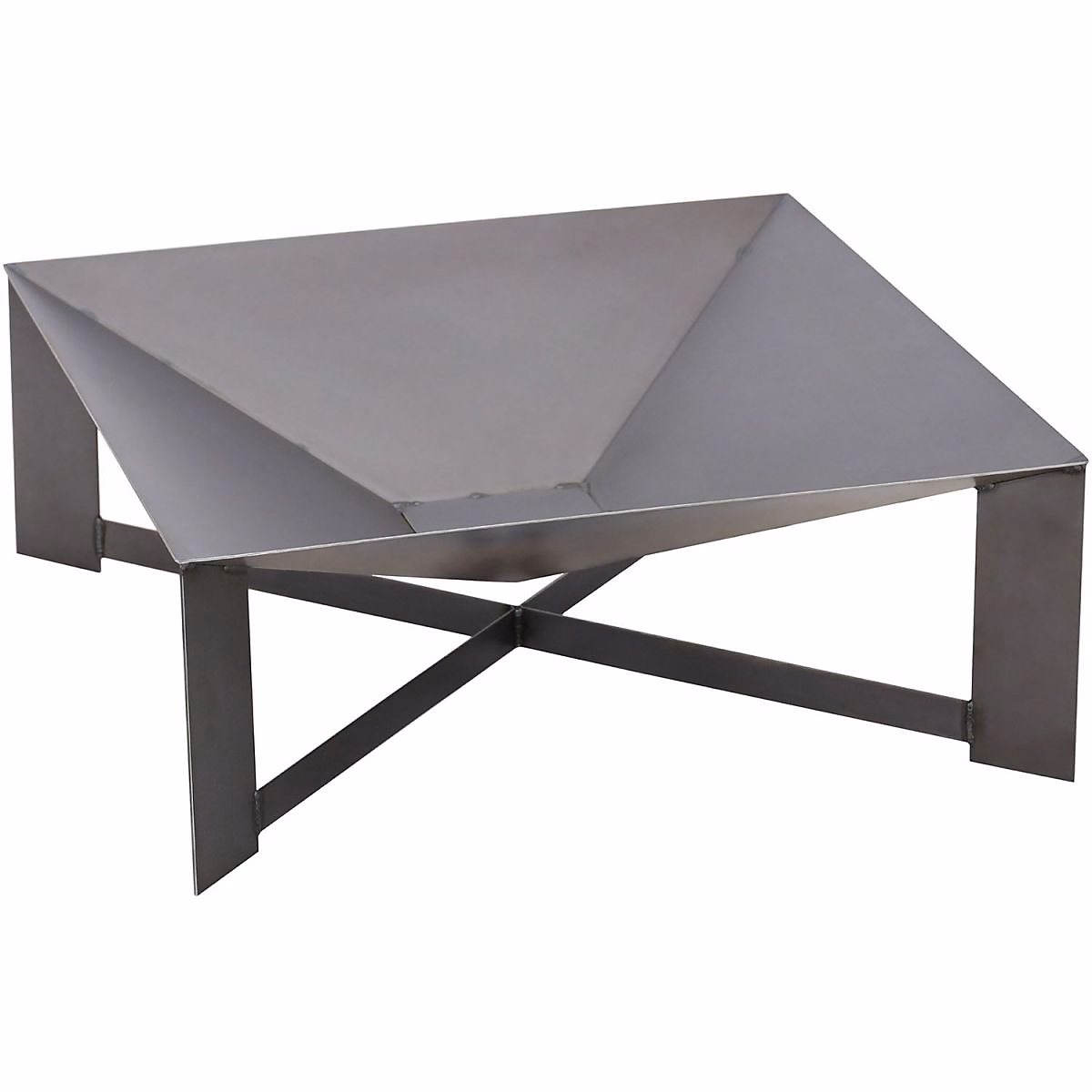 Jardin et terrasse – Brasero en acier pieds croisés design Non peint