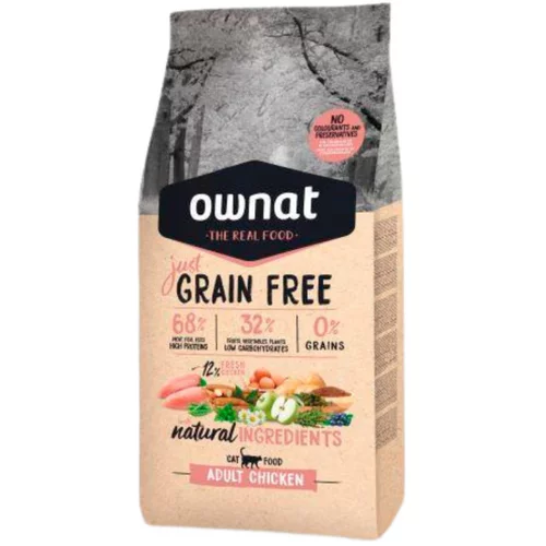 Votre jardin:Croquette pour chat adulte Grain Free Just au poulet Ownat - 1 kg