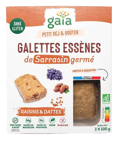 Jardin & nature：Galettes essènes au sarrasin bio Gaia - 2 x 100 g