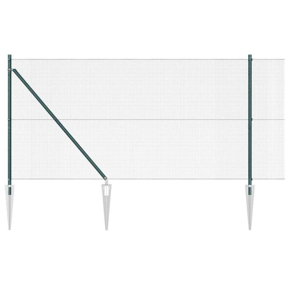 vidaXL Clôture en fil soudé avec pointes 10 x 1 m Vert Maille