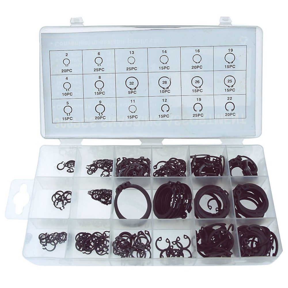 Coffret 300 Pcs Circlips D. 2 à 32 mm | Fixation Intérieure et Extérieure – Usage Professionnel – Beast
