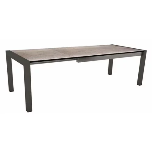 Maison & jardin:Table coloris anthracite/smoky en aluminium Stern - 174/214/254 x 90 x 75 cm