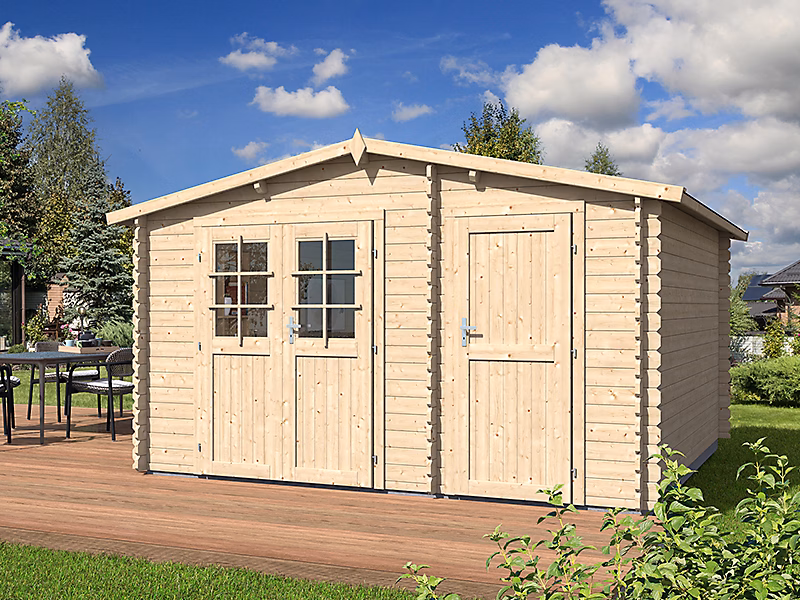 Abri de jardin en bois deux pans de 12.6m² avec 2 espaces – Réf. CKQCDADDK5399357021