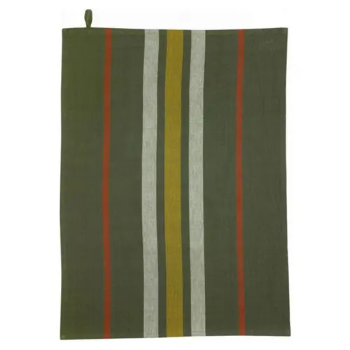 Pour équiper vos extérieurs:Torchon recyclé Lave Yuna coloris vert en coton - 50 x 70 cm