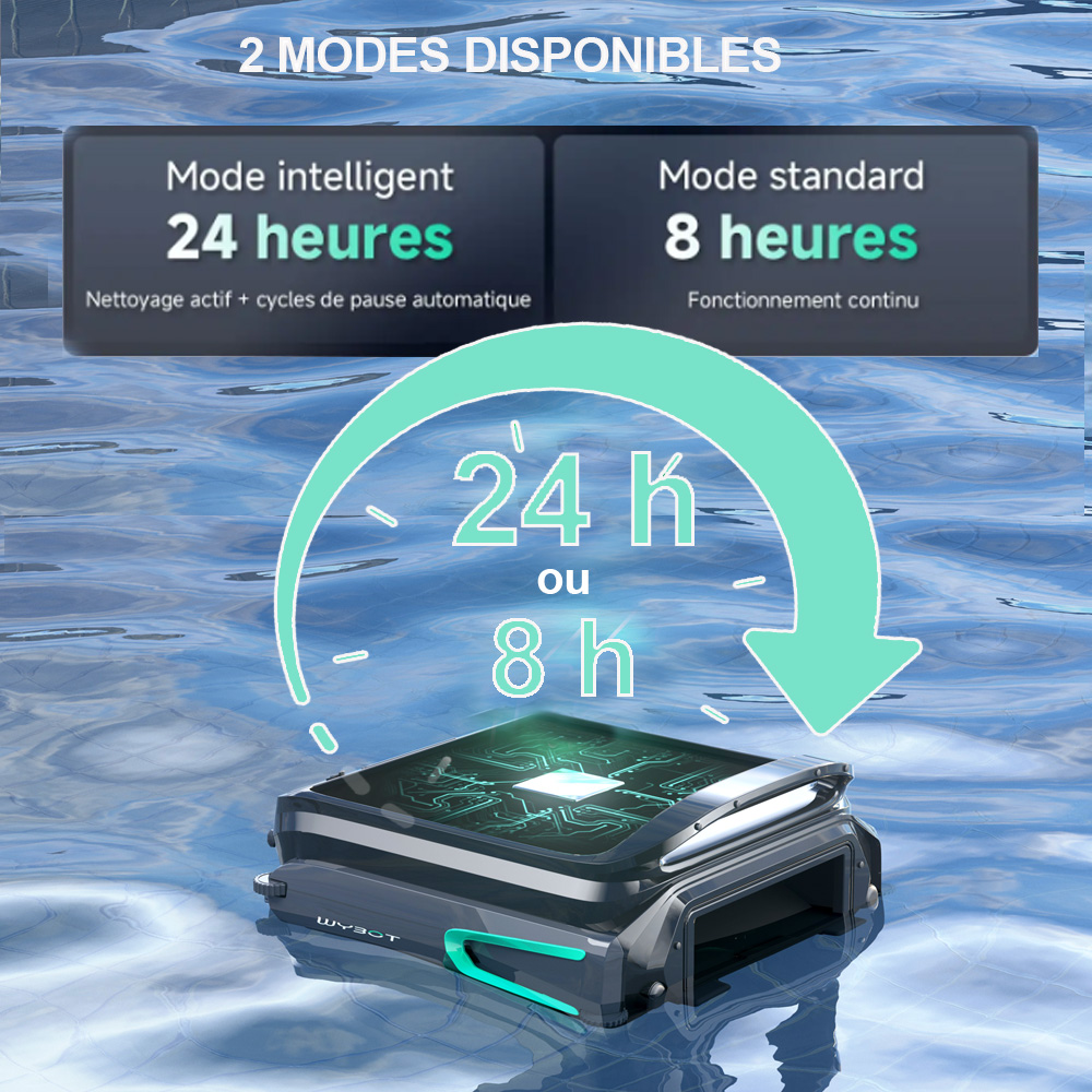 Robot piscine sans fil Wybot F1 - Skimmer solaire