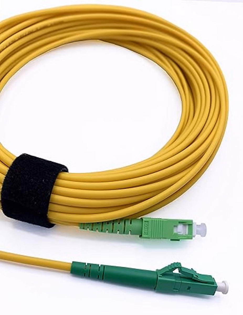 Elfcam – 70m Câble à Fibre Optique SC/APC à LC/APC Monomode Simplex 9/125um OS2 Jarretière Optique LSZH Jaune