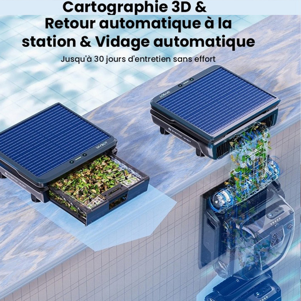 WYBOT S3 - Robot piscine IA sans fil avec auto-vidage