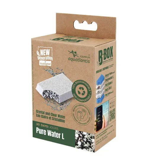 Vie extérieure：Masse filtrante pour aquarium coloris blanc Aquatlantis B-Box pure water charbon actif - Taille L