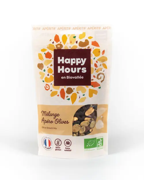Jardin malin：Sachet mélange olives bio Happy Hours en Biovallée - 115 g