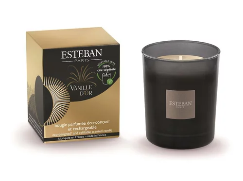 Sélection pour vos extérieurs:Bougie parfumée Initiale Esteban collection Vanille d'or – 180 g