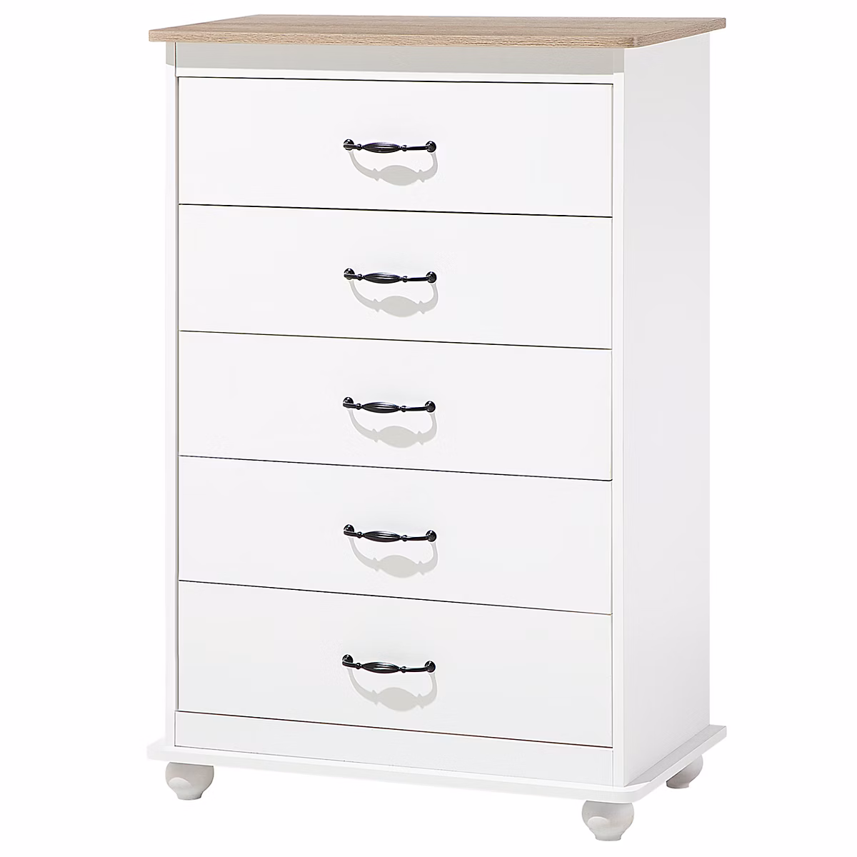 Commode à 5 tiroirs SHARON Blanc – Réf. QBUMOIIOE0096409327