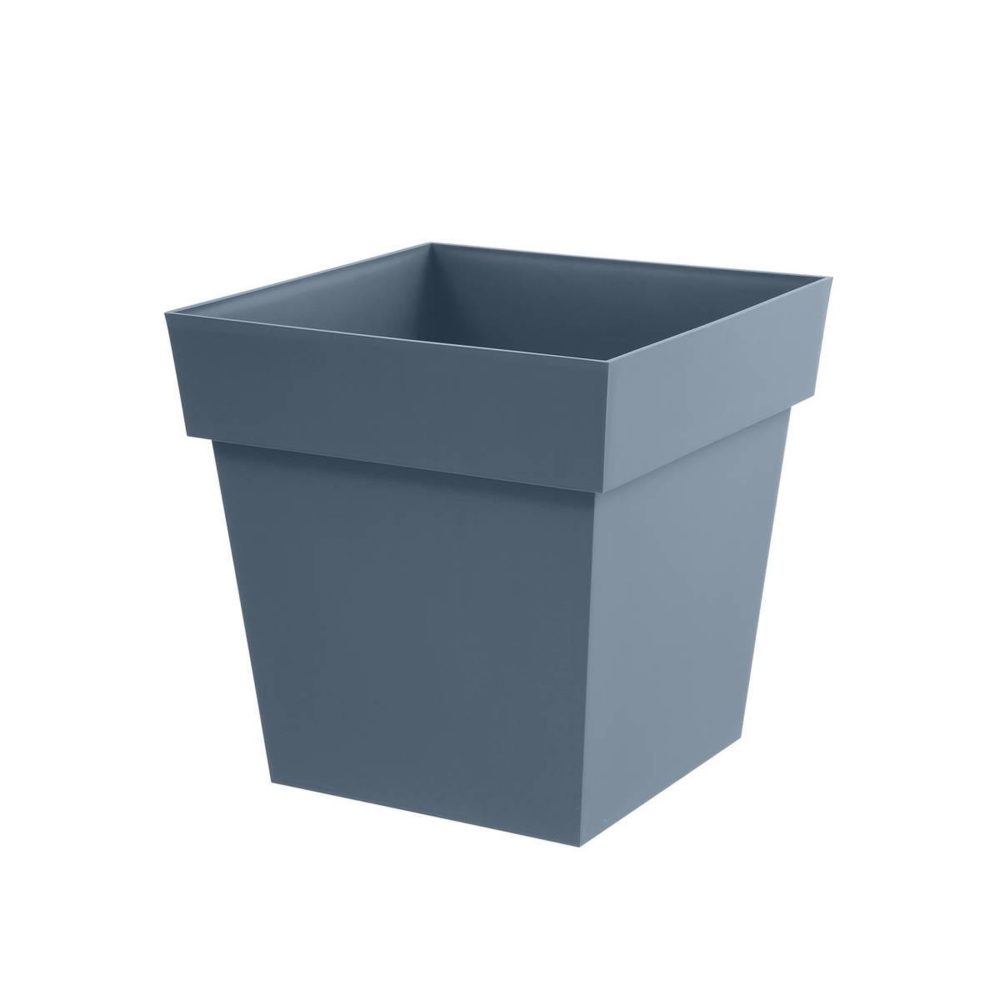 Eda Pot de fleur carré toscane 49,5 x h.52,5 cm - bleu jean- eda