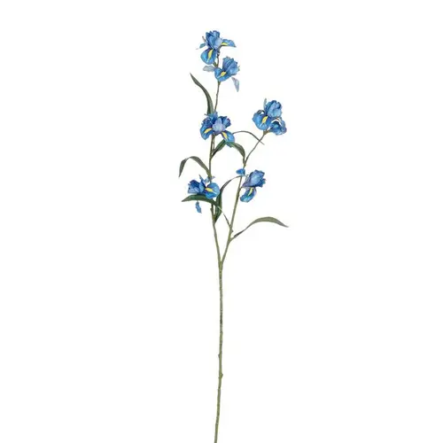Univers végétal:Tige d’iris artificiel en plastique recyclé bleu - 86 cm