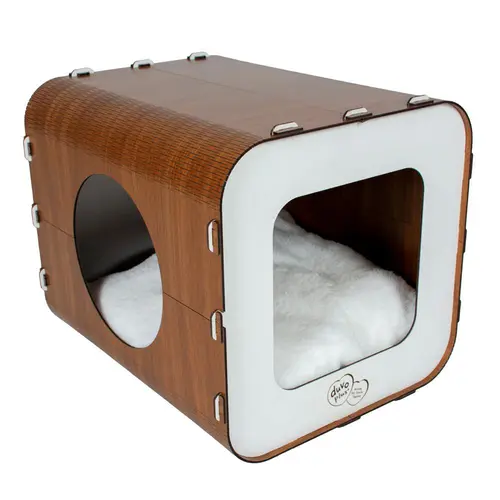 Extérieur moderne：Maison pour chat coloris blanc Europet - 33,5 x 40 x 34 cm
