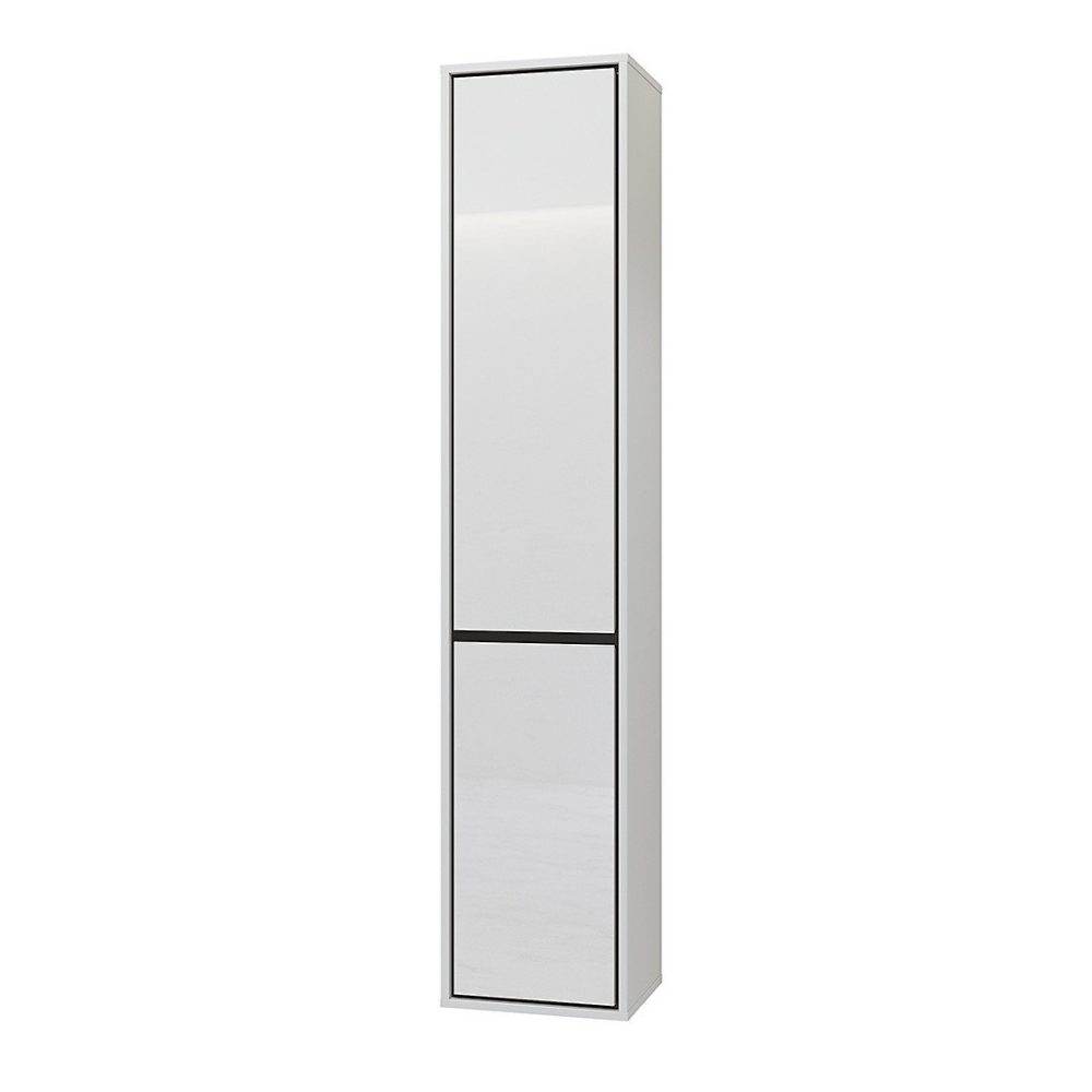Meuble de salle de bains – Colonne suspendue de salle de bain collection GOBI coloris blanc et noir.
