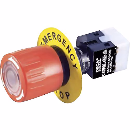 DECA ADA16E6-R11-A1KR Arrêt d'urgence 250 V/AC 5 A – 2 NF et 2 NO, LED 24 V/DC, IP65