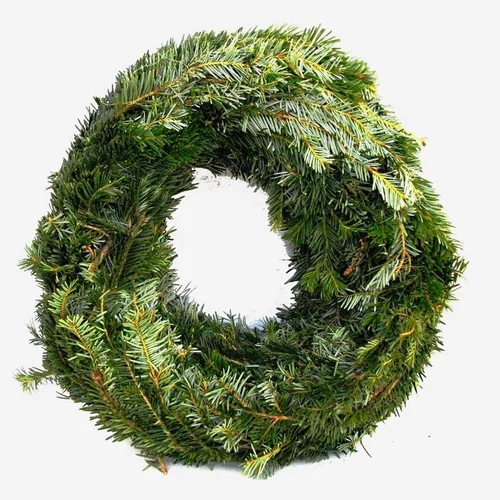 Jardin extérieur：Couronne de branches de sapin Nordmann vert pour décoration de Noël - Ø 20 cm