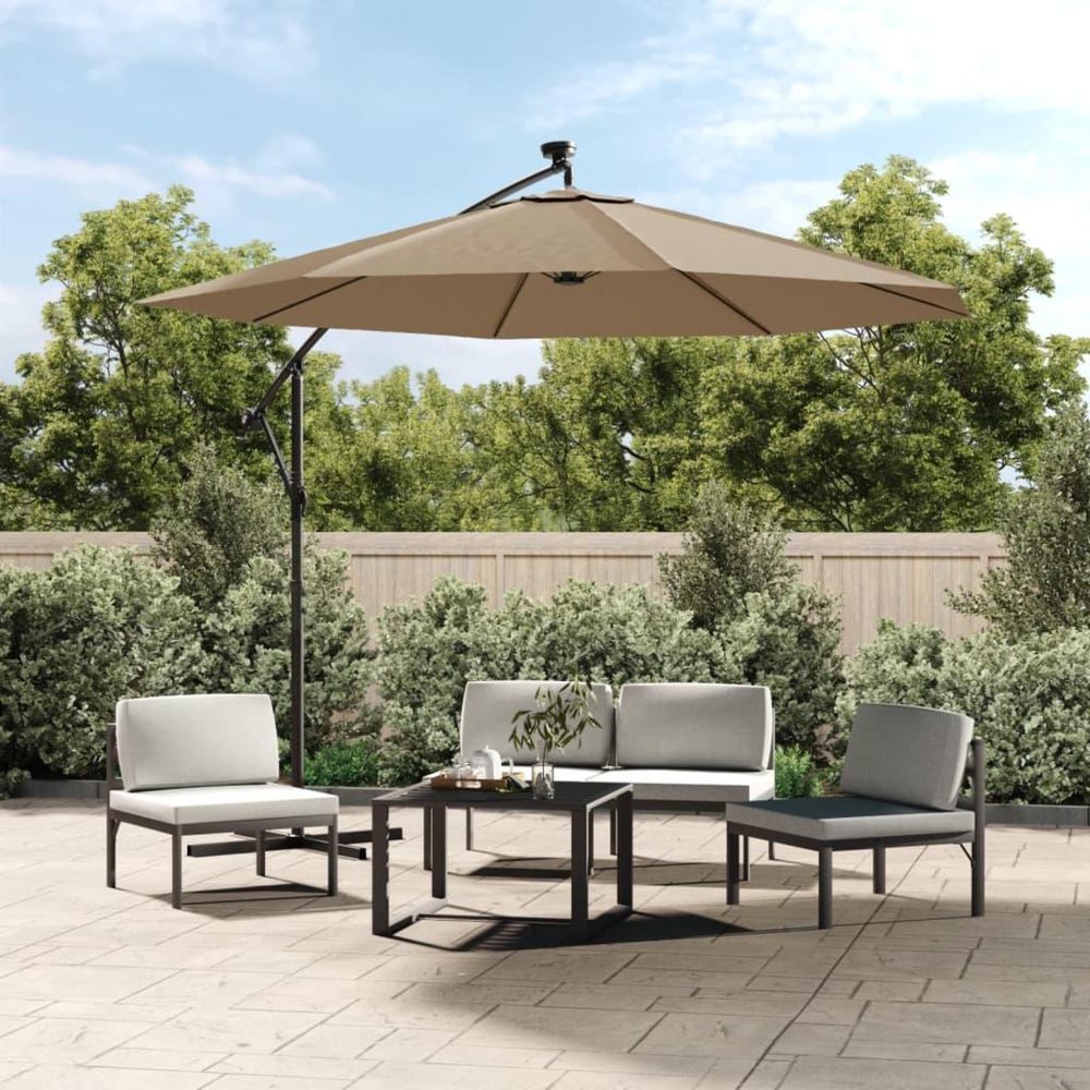 VIDAXL Tissu de remplacement pour parasol deporte taupe 300 cm