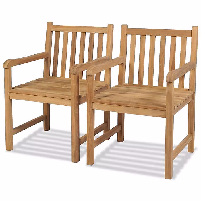 Chaises d'extérieur – vidaXL, Bois de teck, Design rustique, Robustes, 2 personnes