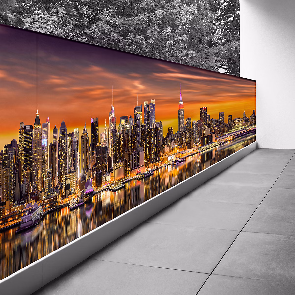 Brise vue Trompe l'oeil – 110 × 412 cm | New york 3617689699783