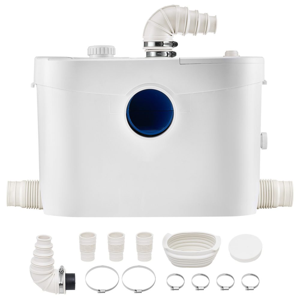 SucceBuy Pompe macératrice 900W, sanitaire 4 entrées eau, 180 L/min, ht. refoulement 12 m.