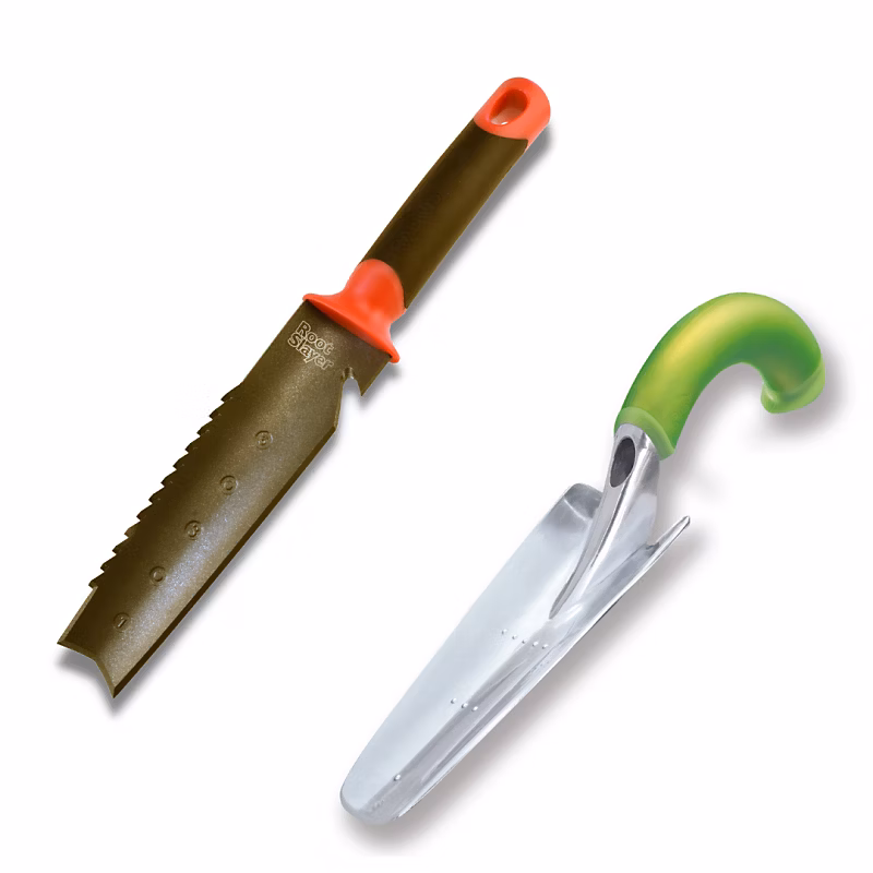 Couteau de sol à main + Transplantoir ergonomique | Outils multifonctions pour votre jardin – Jardinage – Coupe – racine