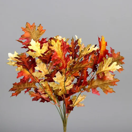 Extérieur fonctionnel:Branche artificielle de chêne en bouquet marron – 45 cm