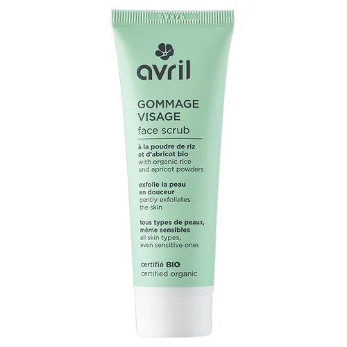 L’essentiel pour l’extérieur:Gommage visage à la poudre de riz et d'abricot Bio Avril - 50 ml