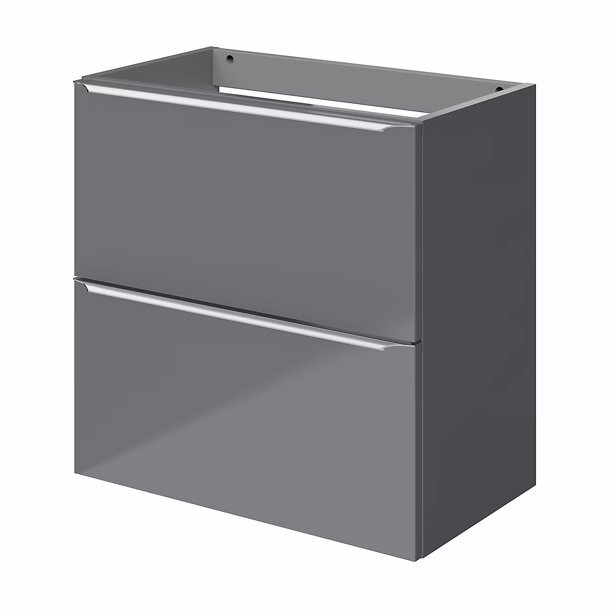 Meuble sous vasque suspendu faible profondeur l.60 x H.60 x P.36 cm – gris brillant, GoodHome Imandra