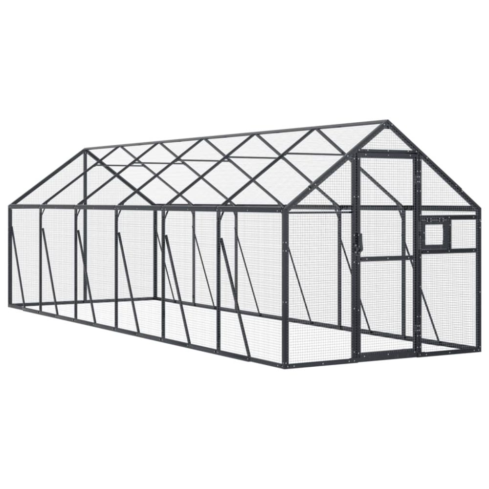 vidaXL Volière anthracite 1,79x6x1,85 m aluminium