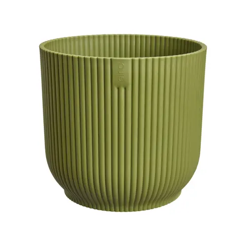 Style nature:Cache-pot vibes fold coloris vert en plastique recyclé Elho - Ø 14 cm