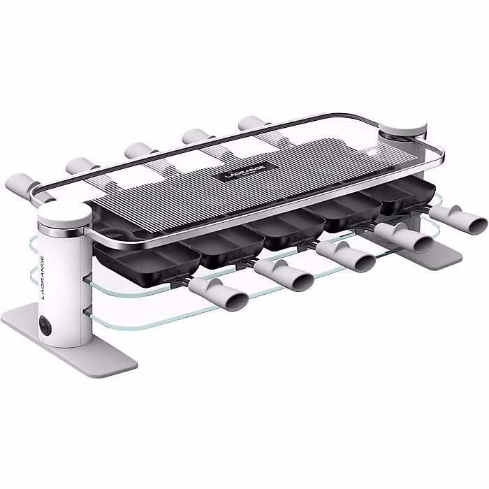 Appareil à raclette – LAGRANGE, 10 personnes, 1200 W, Verre démontable, Repose poêlons intégré