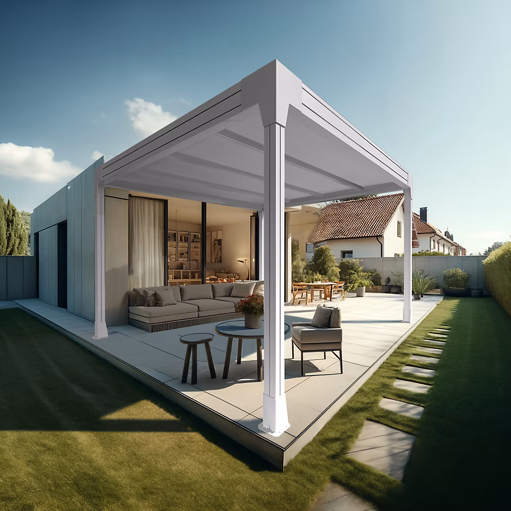 Carport HAPESIRE Isotoit îlot 6 – 26 × 4,00m (Blanc)