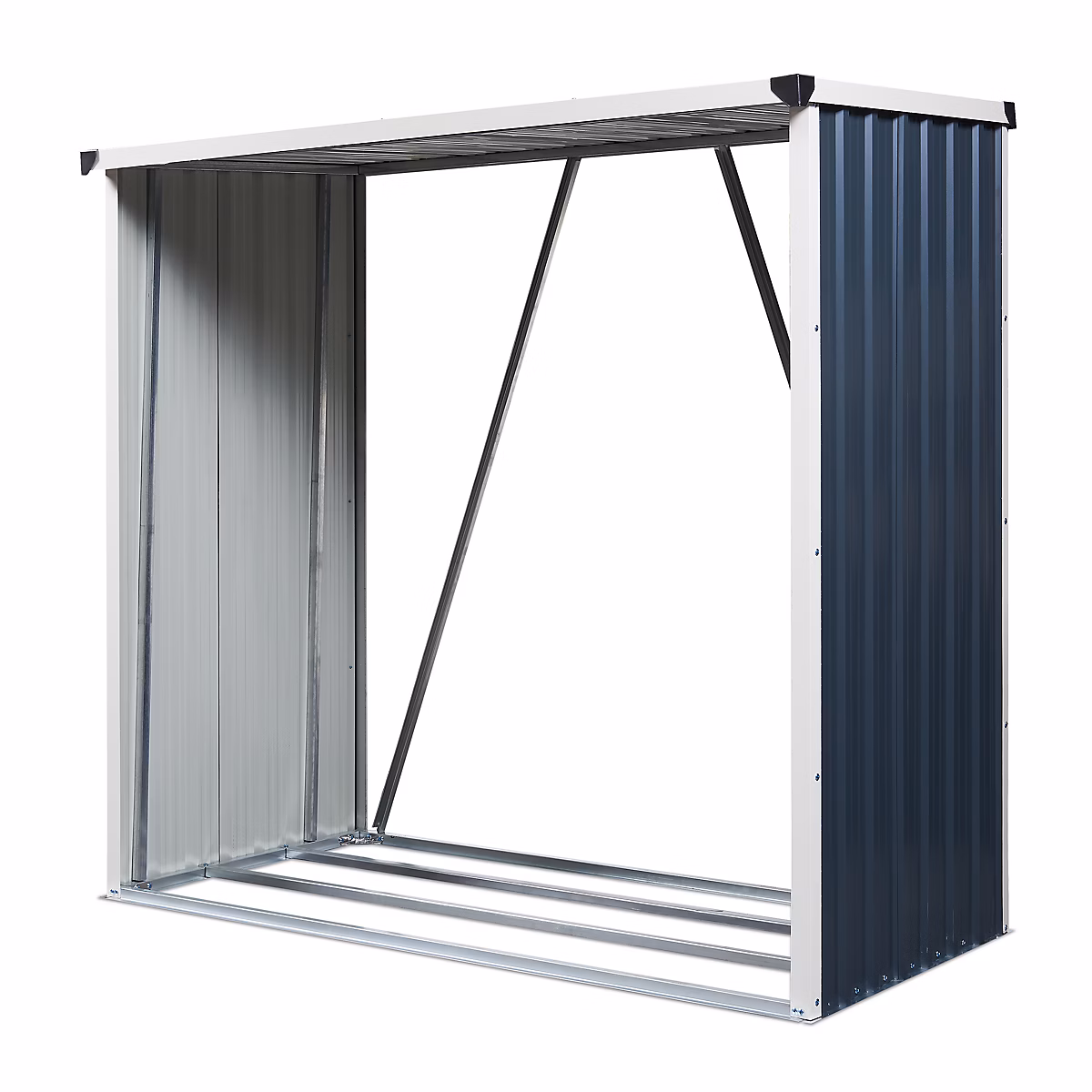 Abri – bûches Pour Stockage Extérieur Acier Galvanisé 158 × 80 × 152 Cm Gris Anthracite casa.pro