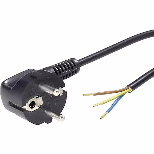 Câble de raccordement H05VV-F 3G 1 mm² noir 3 – 00 m avec fiche Schuko 70261141